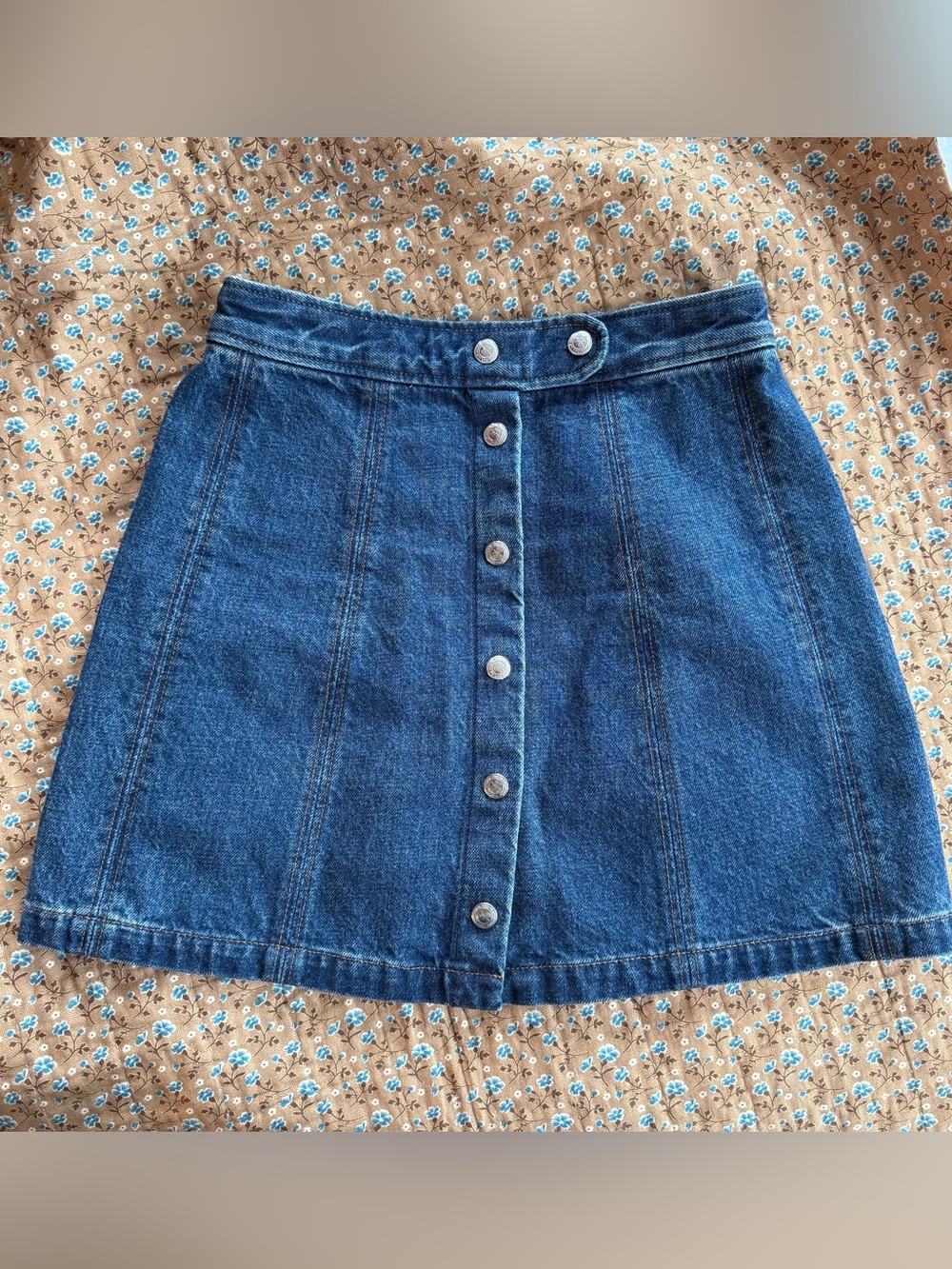 APC Denim snap-front miniskirt - size 34